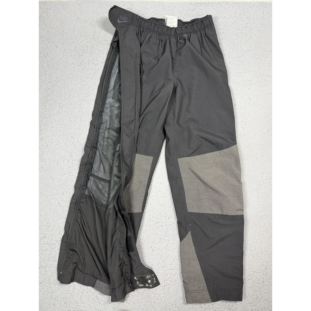 Nike ACG FIT Pants Mens M Black Rain Woven Side Zip Lined Hiking Colorblock
